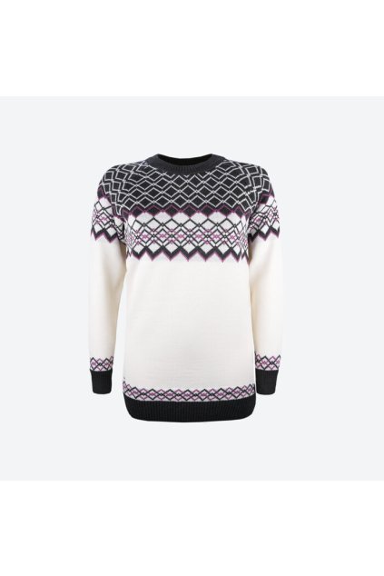 Pletený Merino sveter 5045 (FARBA biela, VEĽKOSŤ S)