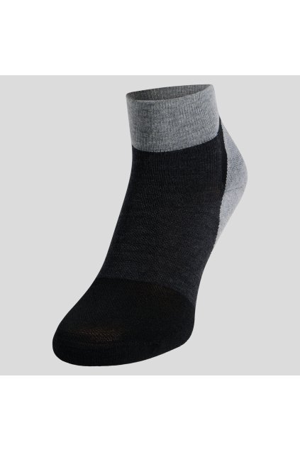 Športové vlnené termo ponožky quarter PERFORMANCE WOOL HIKE (FARBA čierno-sivá, VEĽKOSŤ 36-38)