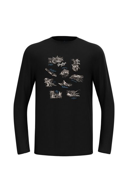 Funkčné tričko dlhý rukáv ASCENT MERINO 200 TOURIST (FARBA čierna, VEĽKOSŤ M)