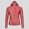 Nepremokavá bežecká bunda ZEROWEIGHT DUAL DRY WATERPROOF (FARBA lososová, VEĽKOSŤ S)