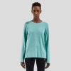 Bežecké tričko dlhý rukáv ESSENTIAL SEAMLESS ECO (FARBA tyrkys, VEĽKOSŤ XL)