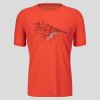 Bežecké tričko krátky rukáv ESSENTIAL PRINT (FARBA červeno-oranžová, VEĽKOSŤ XL)