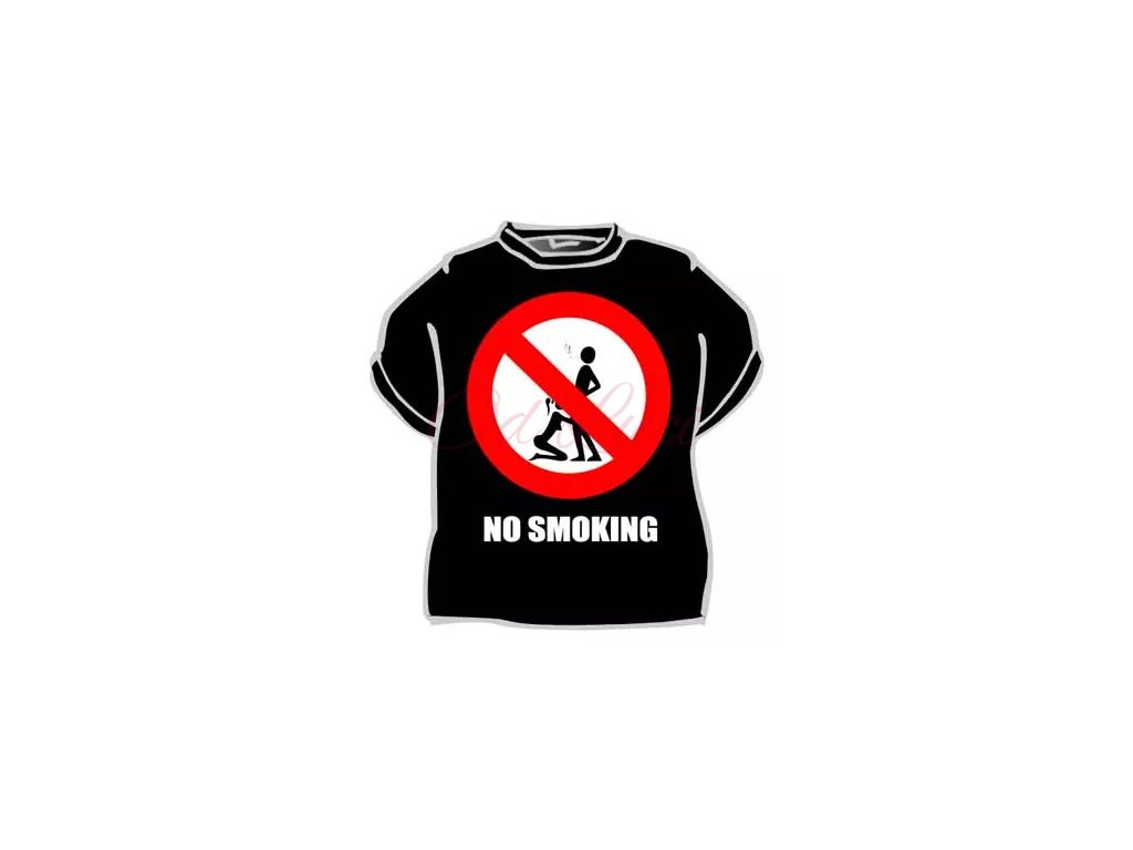 Vtipné tričko - No smoking (size s, color černá)