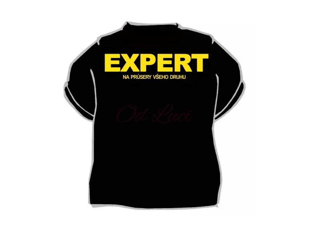 Vtipné tričko   Expert (size s, color černá)
