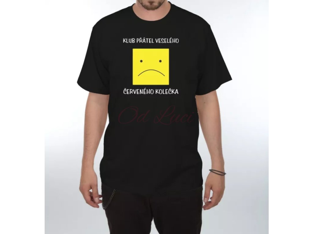 Vtipné tričko   Klub přátel veselého červeného kolečka (size s, color černá)