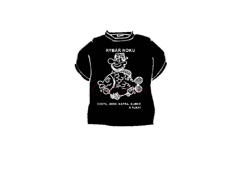 Rybářské tričko - Rybář roku (size s, color černá)
