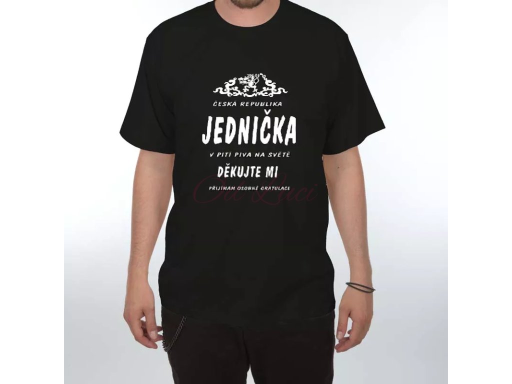 Vtipné alko tričko - Jednička (size s, color bílá)