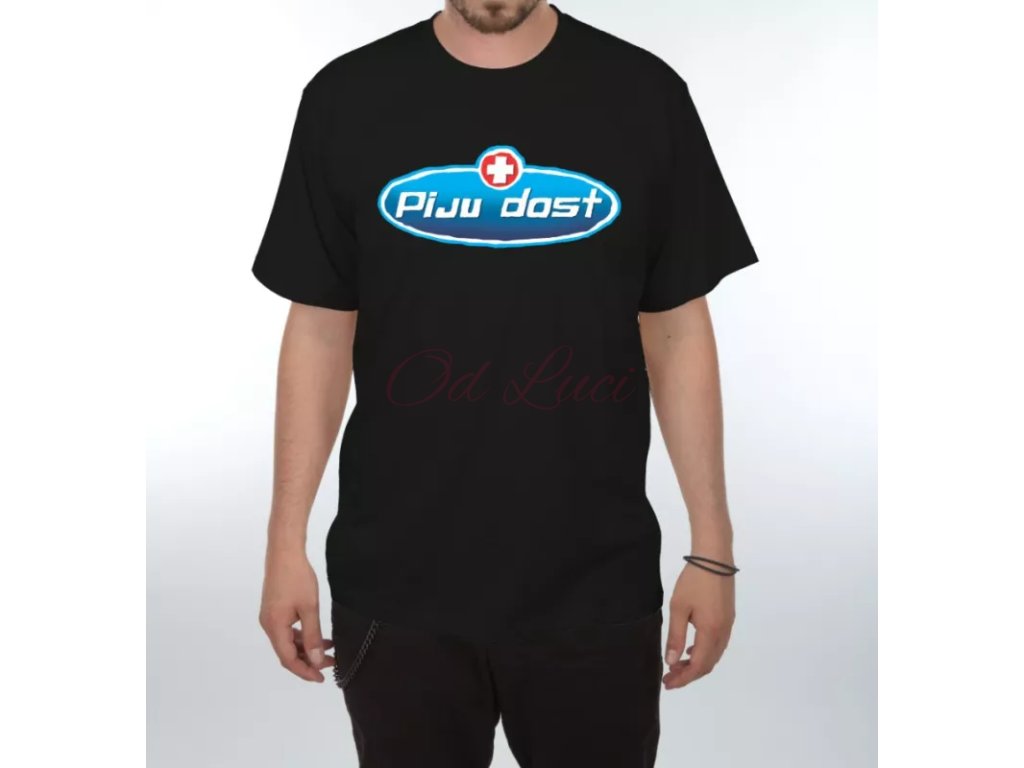 Vtipné alko tričko - Piju dost (size S, color černá)