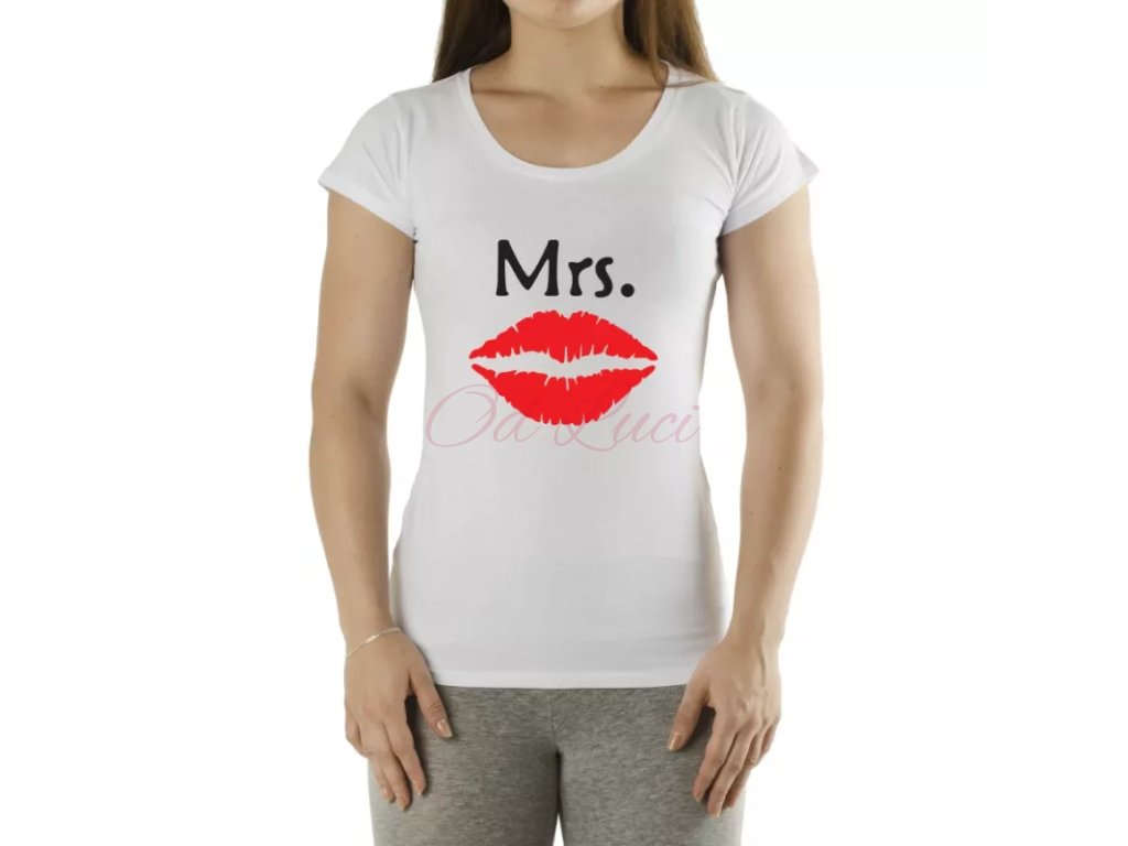 Tričko Candy - Mrs. (pro páry) (size s, color bílá)