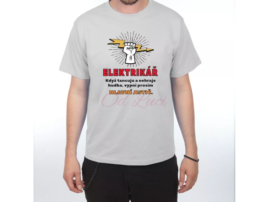 Vtipné tričko - Elektrikář - vypněte jistič! (size s, color bílá)