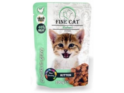 Fine Cat kapsička GRAIN-FREE Kitten kuřecí v omáčce 100g