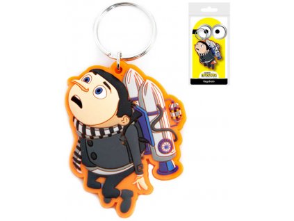 Klíčenka Mimoni (Minions) Gru jetpack 6cm přívěsek na klíče gumový