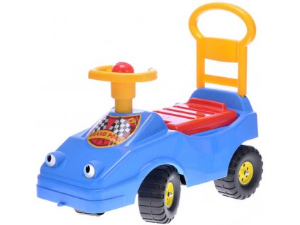 MAD Baby odrážedlo auto modré s klaksonem 54cm odstrkovadlo s očima