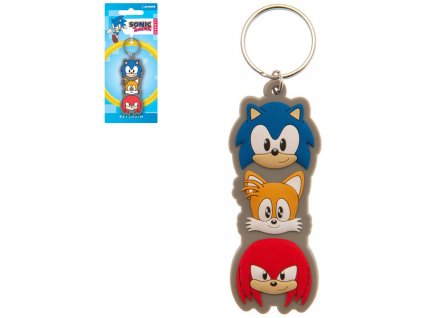 Klíčenka dětská gumová ježek Sonic the Hedgehog přívěsek na klíče