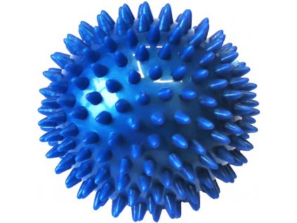 ACRA Míček masážní 7,5cm modrý balónek ježek s bodlinkami v krabici
