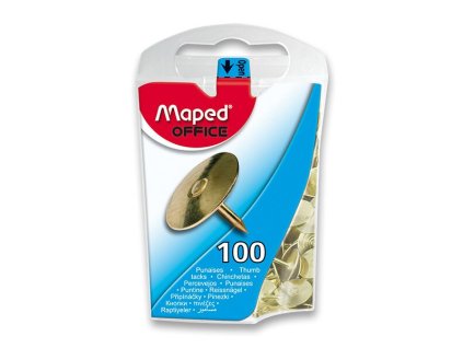 Připínáčky Maped zlaté 100 ks, plastová krabička