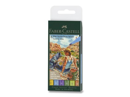 225848 popisovac faber castell pitt artist pen brush summer 6 ks hrot b