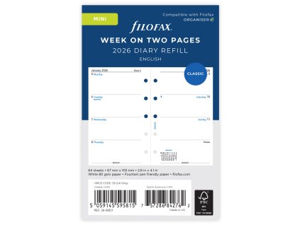 244217 filofax kalendar 2026 mini tyden 2 strany aj