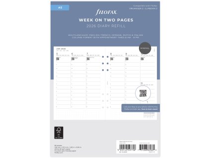 244244 filofax kalendar 2026 a5 tyden 2 strany minimal slou 5j