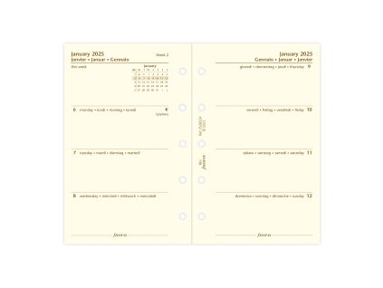 257644 filofax kalendar 2025 mini tyden 2 strany kremova 4 jazyky