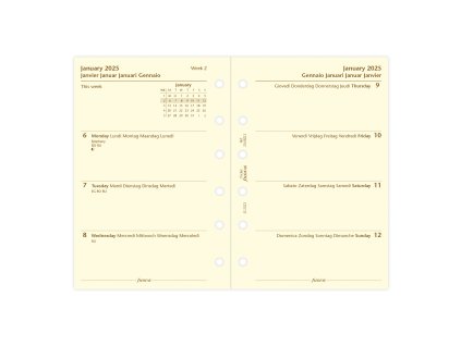 257647 filofax kalendar 2025 kapesni tyden 2 strany kremova 5 jazyku