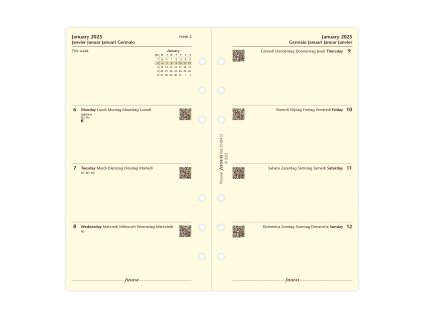 257605 filofax kalendar 2025 osobni tyden 2 strany kremova 5 jazyku