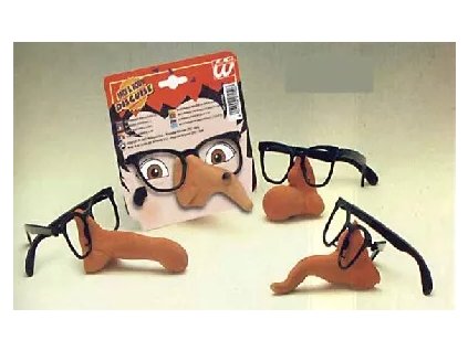 Brýle bez skel s nosem (size bambule)