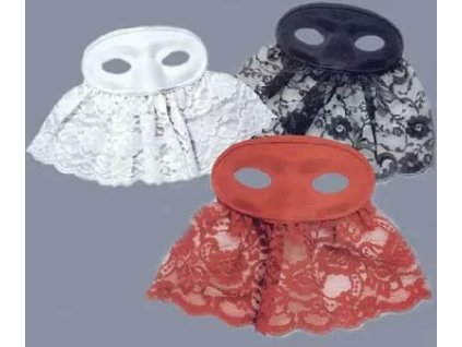 Škraboška s krajkou (size černá)