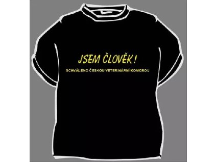 Vtipné tričko - Jsem člověk (size M, color čern)