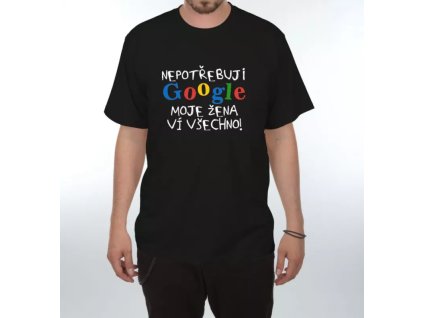 Vtipné tričko - Google (size s, color černá)