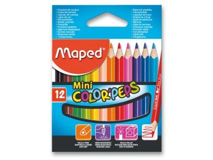 45587 2 pastelky maped color peps mini 12 barev