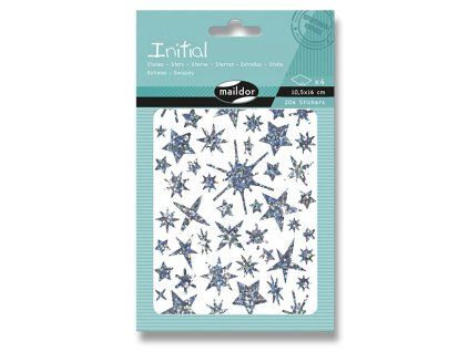 220301 samolepky maildor initial holographic hvezdy