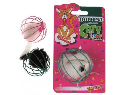 12909 tatrapet chlupata mys v kovovem micku 6cm