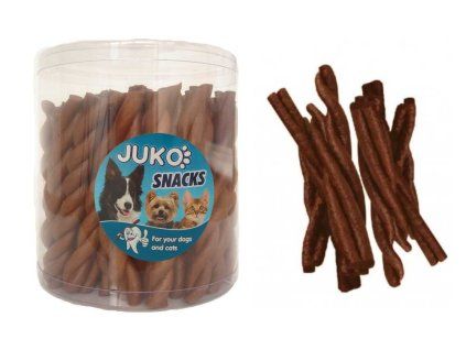 Jerky tyčinka kroucená Kuřecí JUKO Snacks (50 ks)
