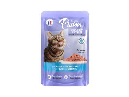Plaisir Cat pstruh & krevety, kapsička 100 g