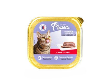 Plaisir Cat hovězí, vanička 100 g