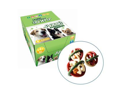 Chrastítko míč plněný masem JUKO Snacks 1,5 kg (cca 25 ks)