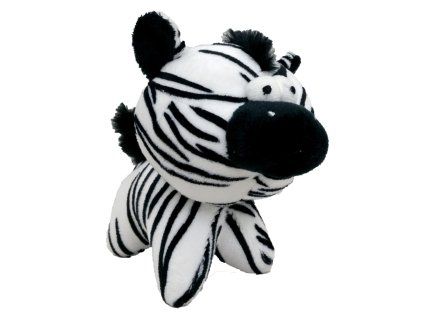 Hračka pes - plyšová zebra pískací 12 cm