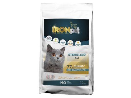 IRONpet Cat Sterilized Turkey (Krůta) 12 kg