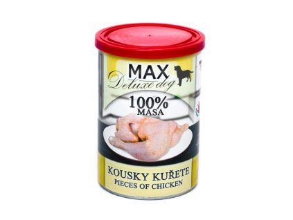 MAX Deluxe Dog kousky kuřete, konzerva 400 g