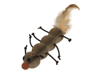 Housenka kartonová s peřím 12 cm