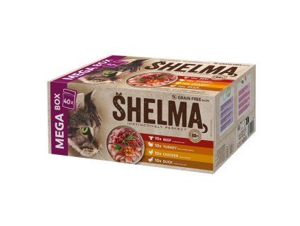Shelma Cat Mega box, kapsička 85 g (40 pack)