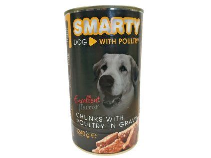 SMARTY Dog Drůbeží chunks, konzerva 1240 g