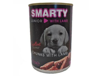 SMARTY Dog Junior Jehněčí chunks, konzerva 410 g