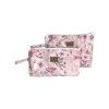 Sada kosmetických taštiček - Růžová s květy