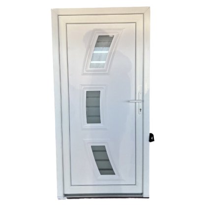 Vchodové bílé plastové dveře WDS 70mm, 100x200 cm, pravé