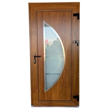 Vchodové plastové dveře WDS AD 76 STANDART 100x210 cm, pravé