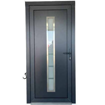 Vchodové plastové dveře WDS AD 76 STANDART 100x210 cm, pravé