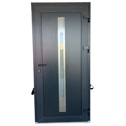 Vchodové plastové dveře WDS AD 76 STANDART 100x210 cm, pravé