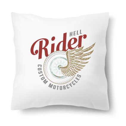 Polštářek s motivem Motorka Hell Rider 40 × 40 cm